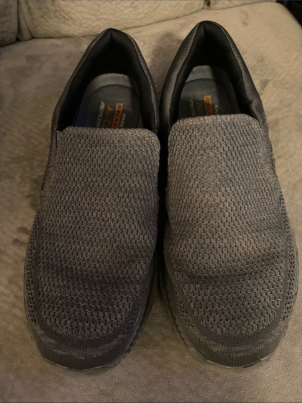 Skechers Slip-On Knit Loafers in Charcoal